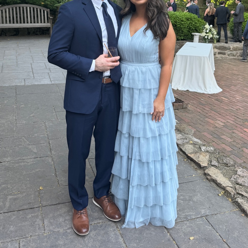 Revelry Clove Tulle Sky Blue Maxi Dress